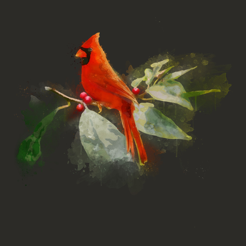 Wild Red Cardinal Bird Long Sleeve Heavy Core Tee by PixelFlow | Teevron