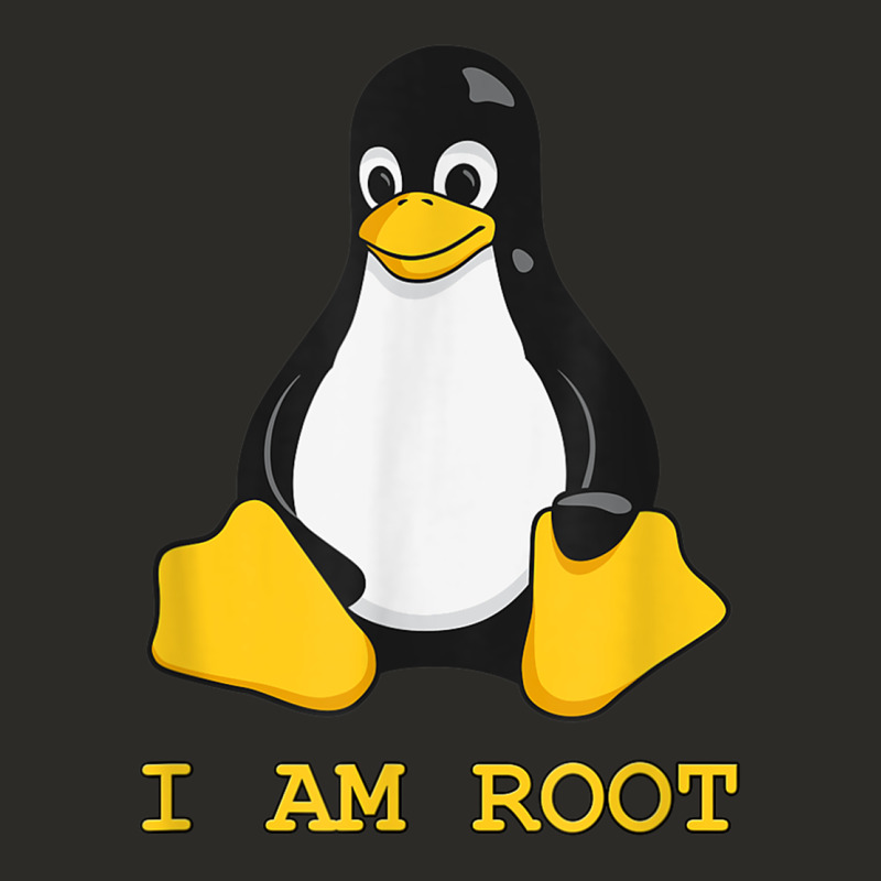 Linux Mascot Tux The Penguin I Am Root Tshirt Men Women Kids Heavy Core Tee by PixelFlow | Teevron