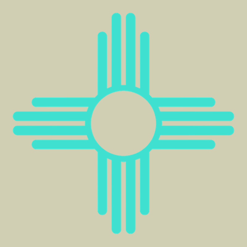 New Mexico Zia Sun In Turquoise Blue Heavy Core Tee by PixelFlow | Teevron