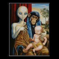 Alien Chimp Baby Religion Conspiracy Poster Heavy Core Tee | Teevron