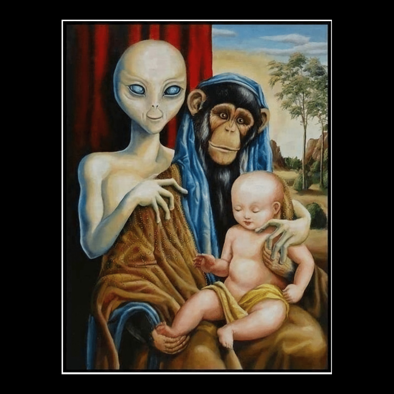 Alien Chimp Baby Religion Conspiracy Poster Heavy Core Tee by FloraArt | Teevron