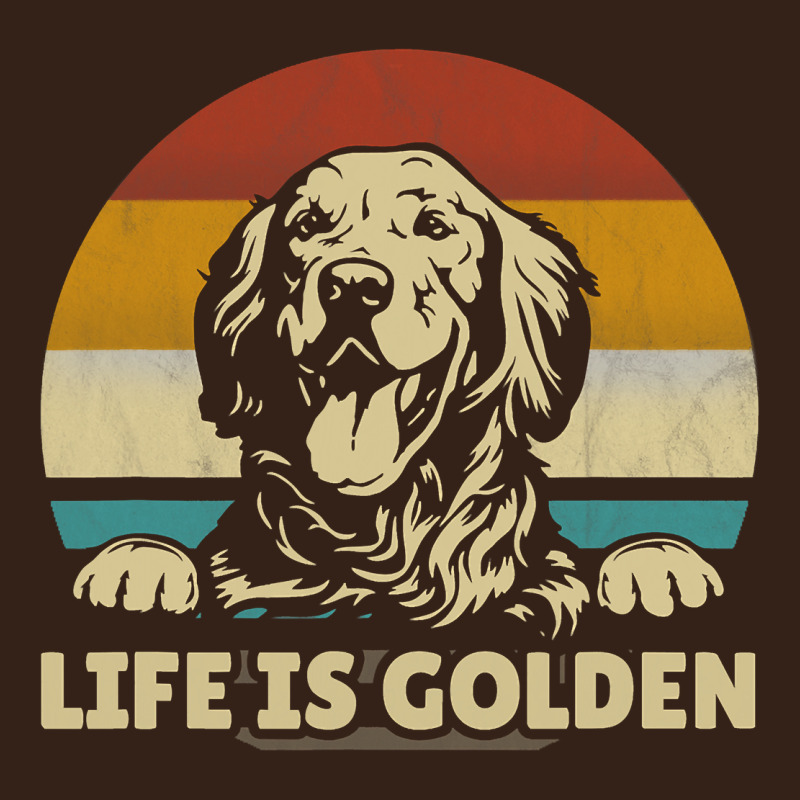 Golden Retriever Dog Life Is Golden Retro Vintage Heavy Core Tee by ArtMosaic | Teevron