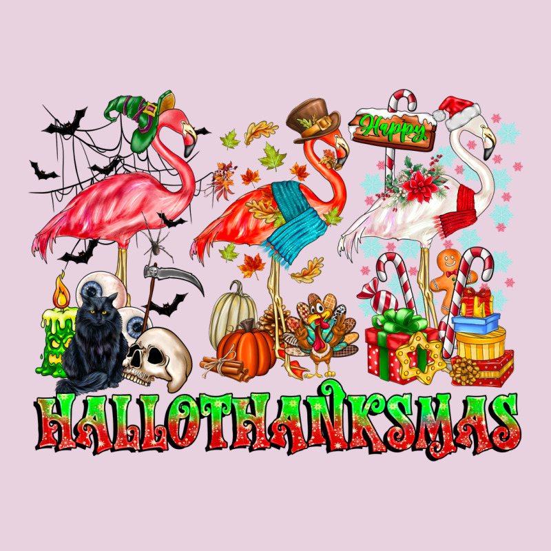 Happy Hallothanksmas Flamingo Ladies Tee by CowhideDigitalArt | Teevron
