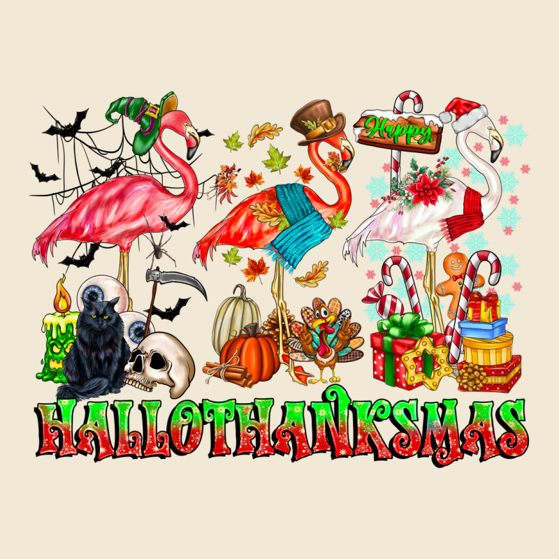 Happy Hallothanksmas Flamingo Ladies Tee by CowhideDigitalArt | Teevron