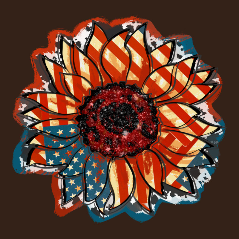 American Flag Sunflower 4th Of July Heavy Core Tee by FaDigitalArtStudio | Teevron