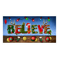 Christmas Believe License Plate Premium Tee | Teevron