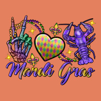 Peace Love Crawfish Mardi Gras Skeleton Hand Classic Tee | Teevron