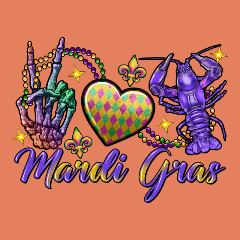 Peace Love Crawfish Mardi Gras Skeleton Hand Classic Tee by FaDigitalArtStudio | Teevron