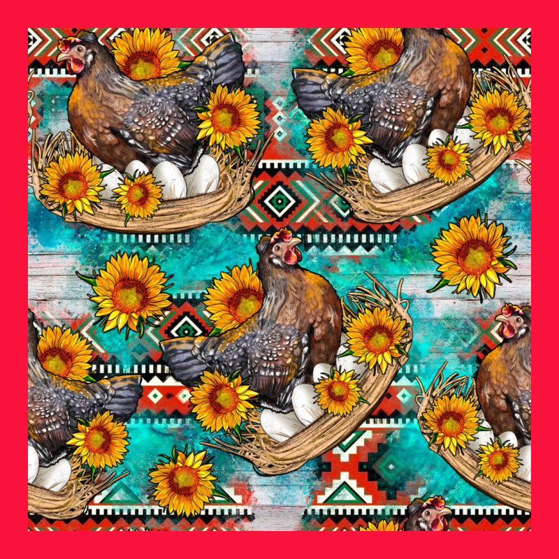 Chicken With Eggs And Sunflowers Seamles Pattern Classic Tee by FaDigitalArtStudio | Teevron