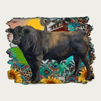 Black Angus Bull With Aztec And Farm Background Zipper Hoodie | Teevron
