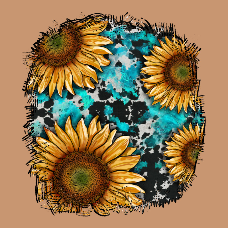 Sunflower Cowhide And Turquoise Patches Heavyweight Hoodie by RanaPortraitStore | Teevron