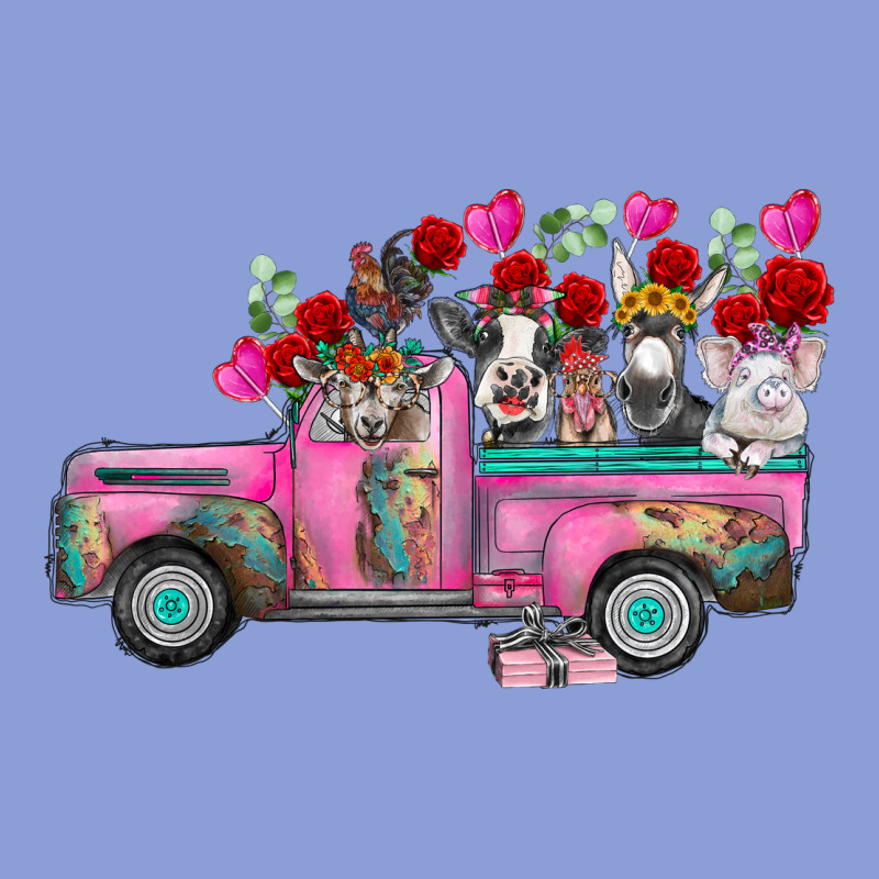 Farm Animals Valentine Truck Long Sleeve Tee by RacoonDesign | Teevron