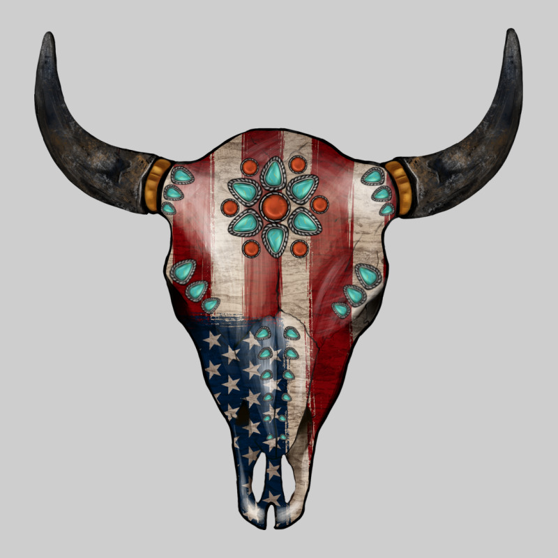 American Bull Skull Gemstone Premium Sweatshirt by Jasminsmagicworld | Teevron