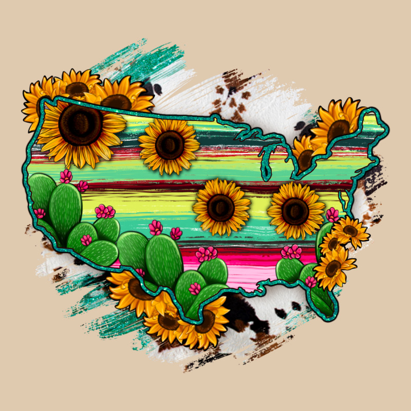 America Map Sunflower Cactus Serape Heavyweight Sweatshirt by RanaPortraitStore | Teevron
