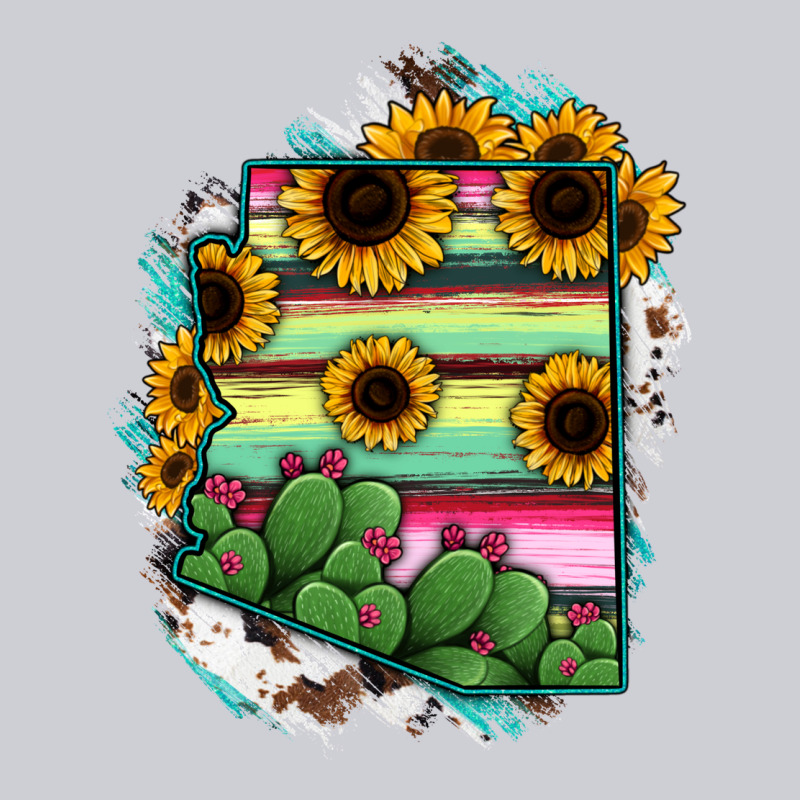 Arizona Map Sunflower Cactus Serape Heavyweight Sweatshirt by RanaPortraitStore | Teevron