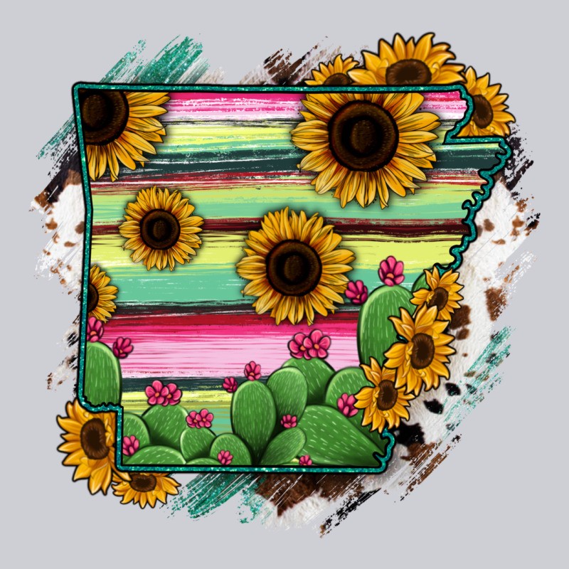 Arkansas Map Sunflower Cactus Serape Heavyweight Sweatshirt by RanaPortraitStore | Teevron