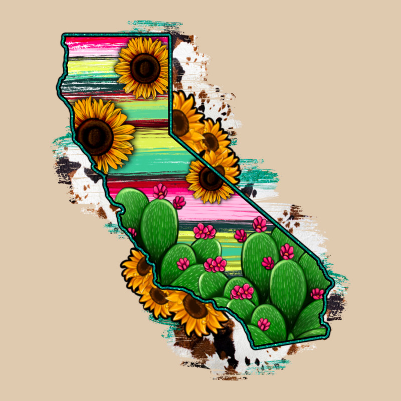 California Map Sunflower Cactus Serape Heavyweight Sweatshirt by RanaPortraitStore | Teevron