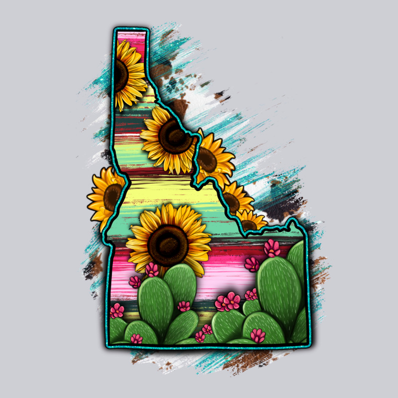 Idaho Map Sunflower Cactus Serape Heavyweight Sweatshirt by RanaPortraitStore | Teevron