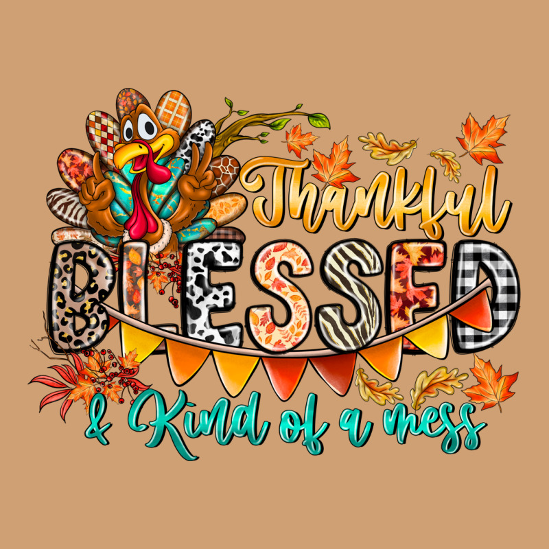 Thankful Blessed Kind Of Mess Vintage Tee by CowhideDigitalArt | Teevron