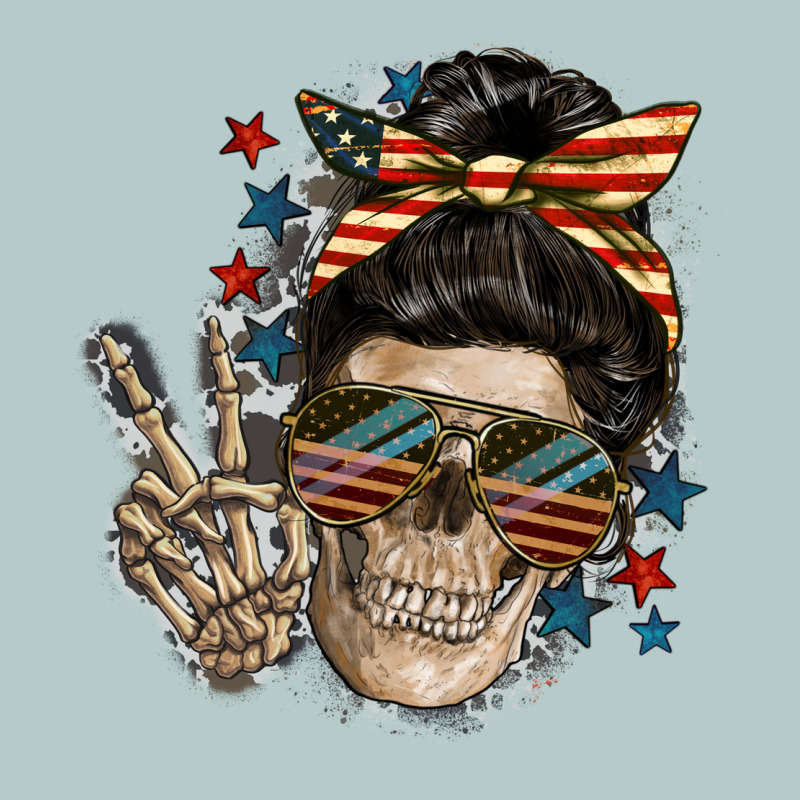 American Mother Skull Heavy Core Tee by FaDigitalArtStudio | Teevron