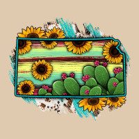 Kansas Map Sunflower Catus Serape Heavyweight Sweatshirt | Teevron