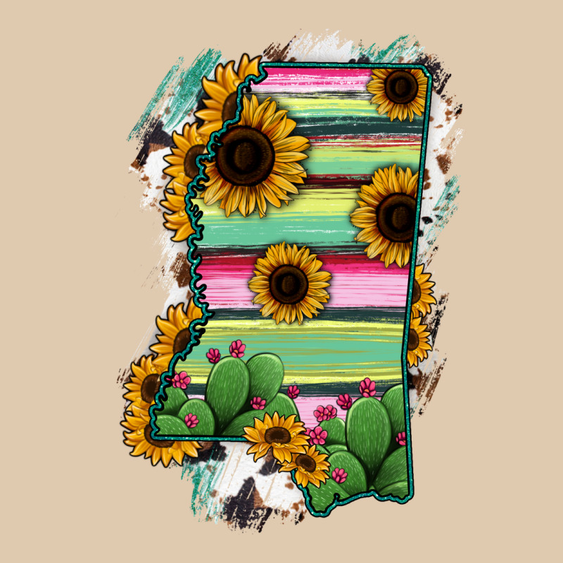 Mississippi Map Sunflower Cactus Serape Heavyweight Sweatshirt by RanaPortraitStore | Teevron