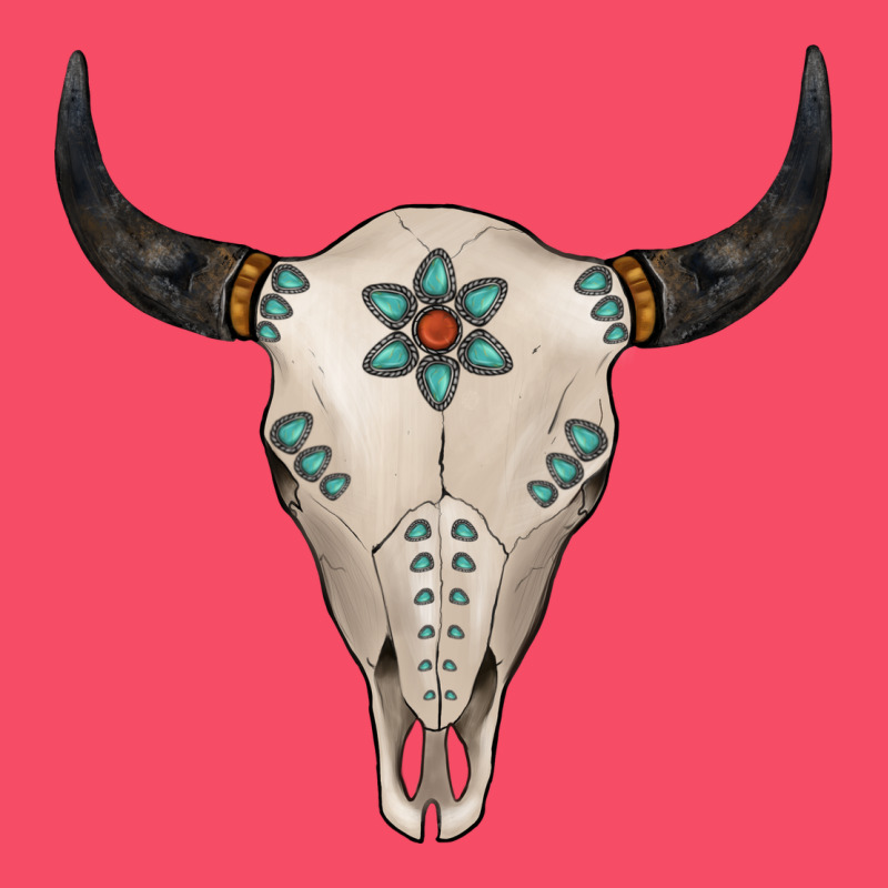 Turquoise Bull Skull Premium Sweatshirt by Jasminsmagicworld | Teevron