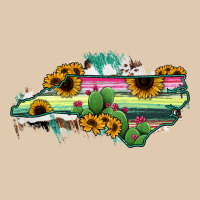 North Carolina Map Sunflower Cactus Serape Heavyweight Sweatshirt | Teevron
