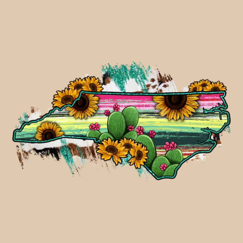 North Carolina Map Sunflower Cactus Serape Heavyweight Sweatshirt by RanaPortraitStore | Teevron