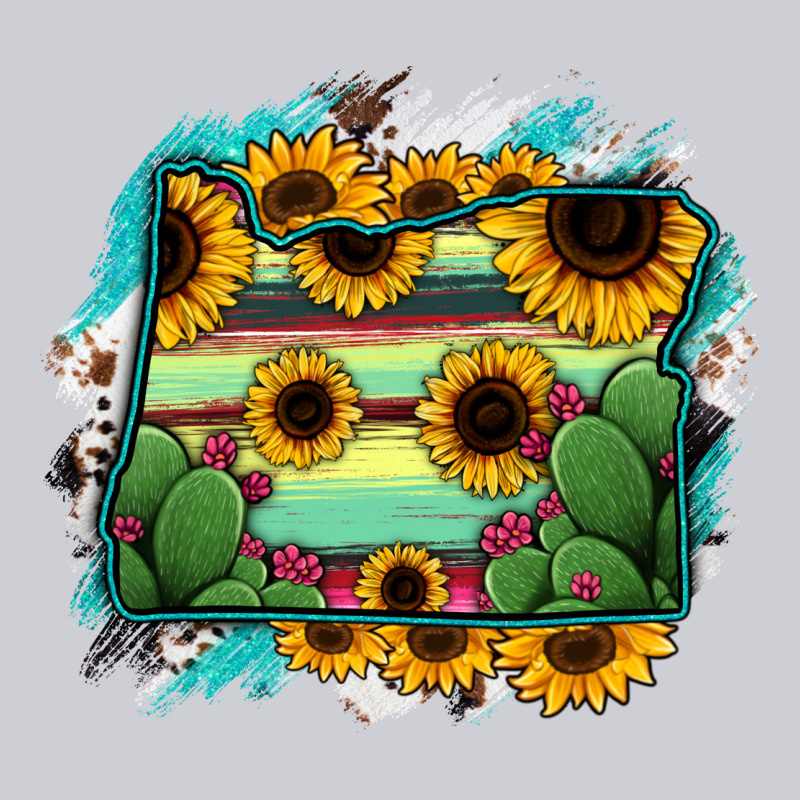 Oregon Map Sunflower Cactus Serape Heavyweight Sweatshirt by RanaPortraitStore | Teevron