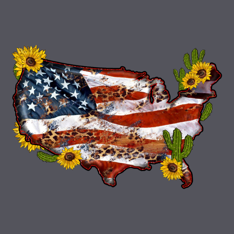 Usa Map With Sunflower And Cactus Vintage Hoodie by Artiststas | Teevron