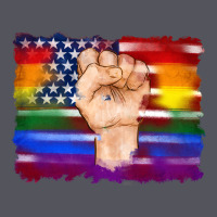 Lgbtq Flag And American Flag With Hand Vintage Hoodie | Teevron