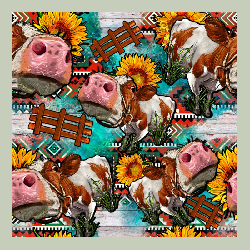 Cow With Aztec And Sunflowers Seamless Pattern Classic Tee by FaDigitalArtStudio | Teevron