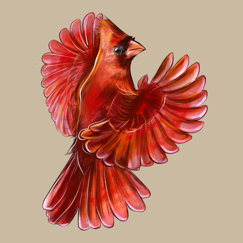 Flying Northern Cardinal Bird Long Sleeve Tee by LillyAllenDesigns | Teevron
