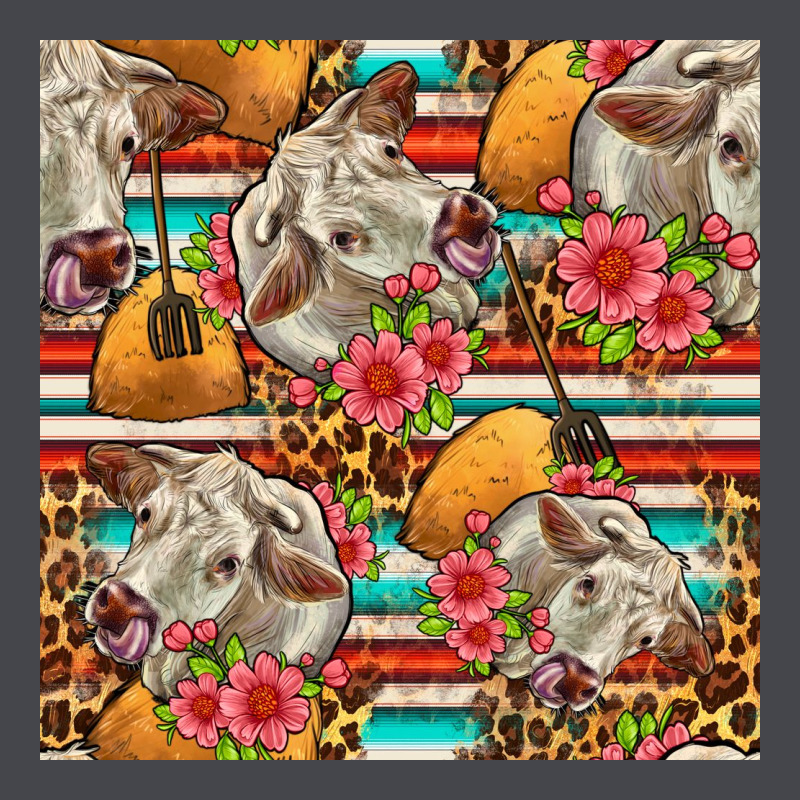 Western Cow With Hay And Flowers Seamless Pattern Classic Tee by FaDigitalArtStudio | Teevron