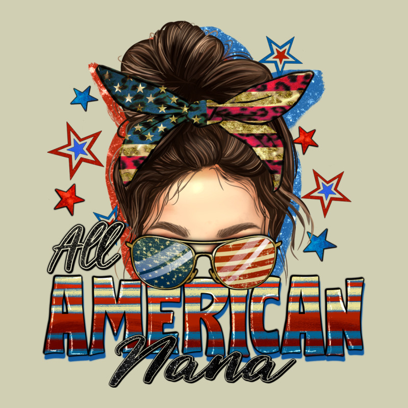 All American Nana Messy Bun Heavy Core Tee by FaDigitalArtStudio | Teevron