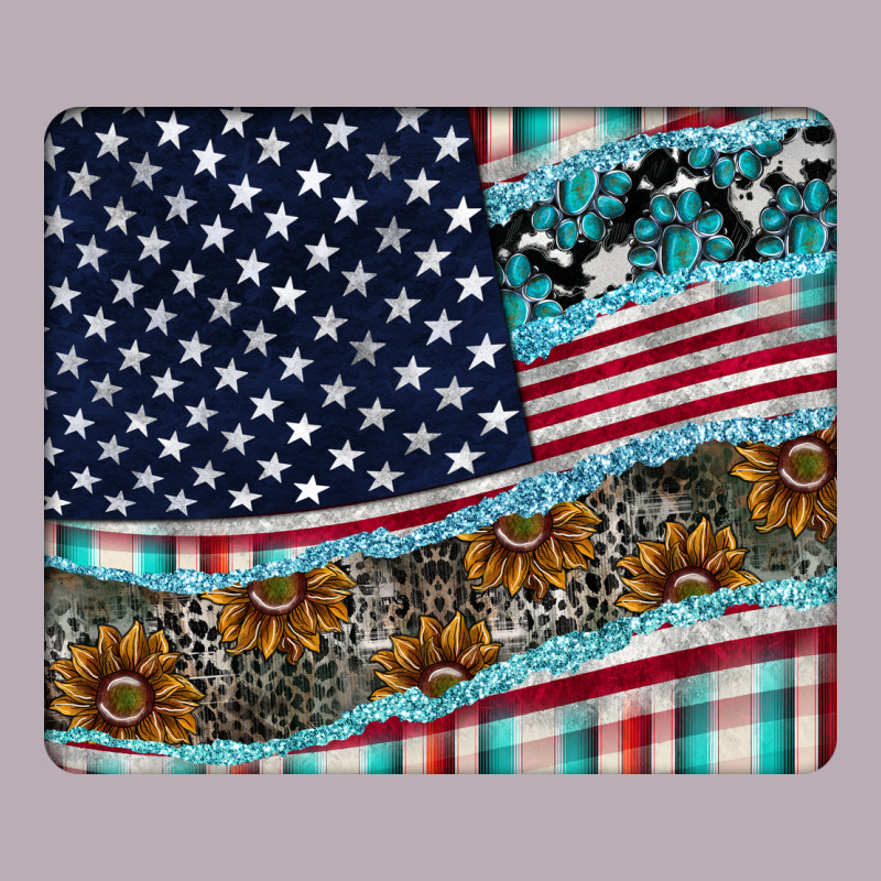 American Flag Mouse Pad Vintage Tee by CowhideDigitalArt | Teevron