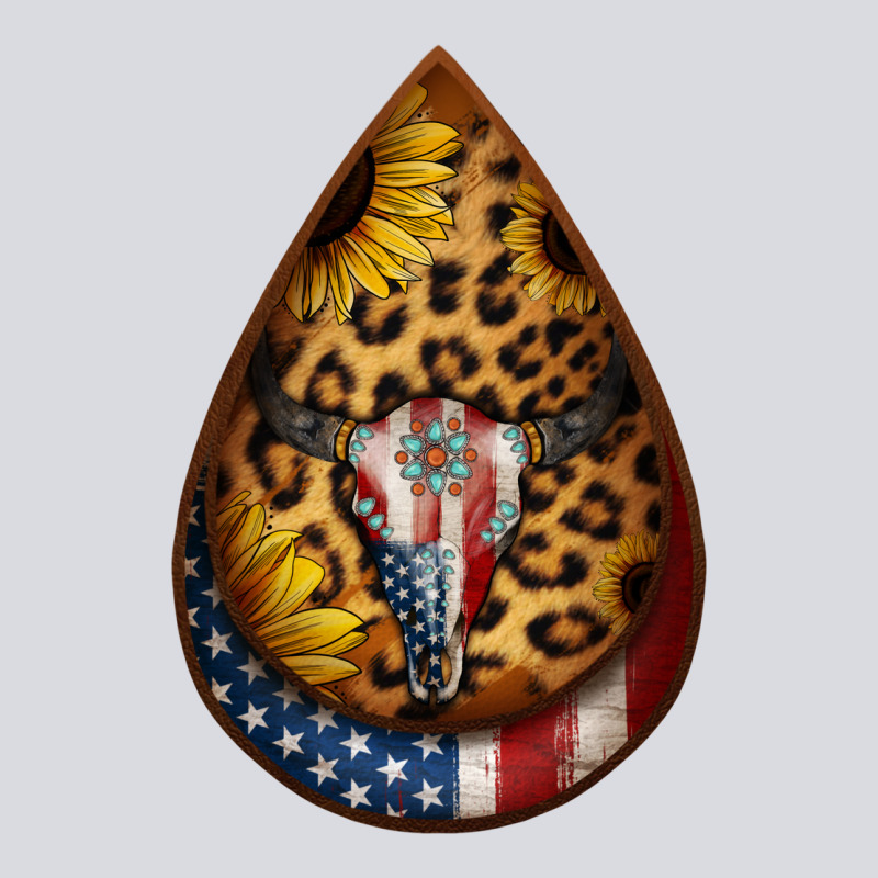 American Sunflower Bullskull Teardrop Earrings Zipper Hoodie by Jasminsmagicworld | Teevron