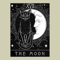 Tarot Card Crescent Moon And Cat Graphic Heavy Core Tee | Teevron