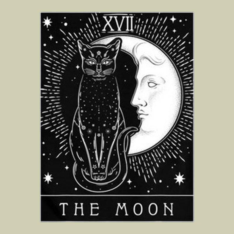 Tarot Card Crescent Moon And Cat Graphic Heavy Core Tee by artisFamous | Teevron