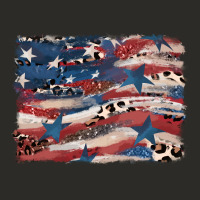 Leopard Glitter American Flag Heavy Core Tee | Teevron