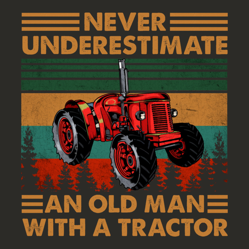 Never Underestimate An Old Man With A Tractor Retro Vintage Heavy Core Tee by artisFamous | Teevron