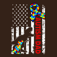 Mens Distressed Dinosaur Autism Dad Usa Flag Heavy Core Tee | Teevron