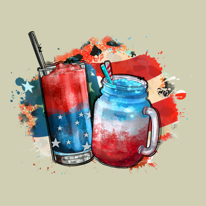 Red White And Blue Slushy Cocktail Heavy Core Tee by FaDigitalArtStudio | Teevron