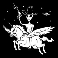 Alien Riding Unicorn  Cool Ufo Cowboy Heavy Core Tee | Teevron