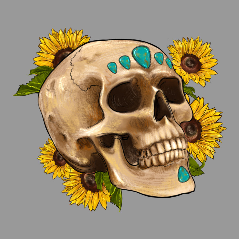 Skull Flowers And Gemstone Vintage Hoodie by Artiststas | Teevron