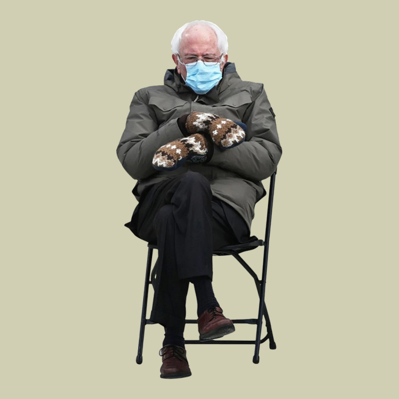 Bernie Sitting In The Cold With Mittens Meme Heavy Core Tee by artisFamous | Teevron