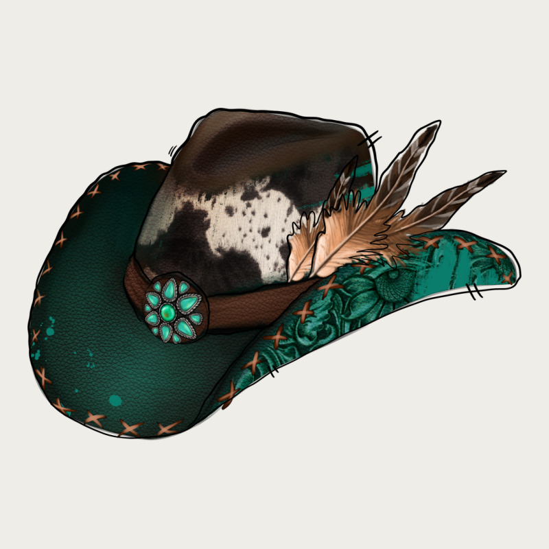 Cowhide Flowers Cowboy Hat Zipper Hoodie by Jasminsmagicworld | Teevron