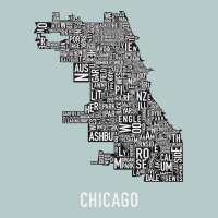 Chicago Typography Neighborhood Map Heavy Core Tee | Teevron