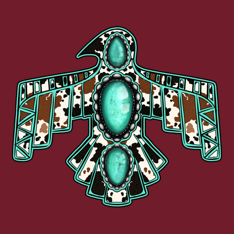 Cowhide Turquoise Thunderbird Zipper Hoodie by Jasminsmagicworld | Teevron